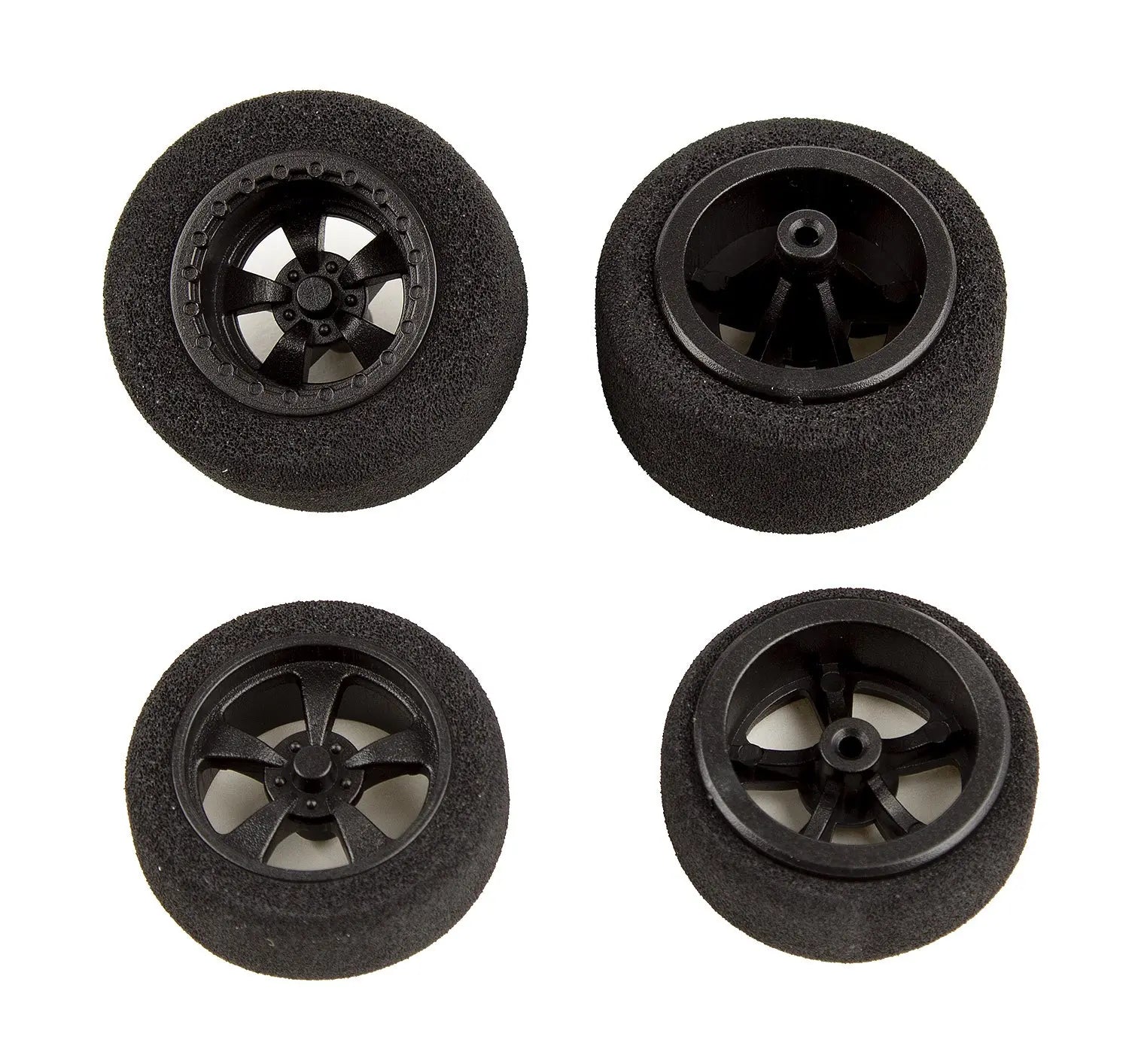 ASS21446 DR28 Front or Rear Wheels and Tires, mounted, black Team Associated