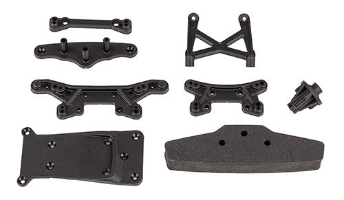 ASS21573 Reflex 14R Shock Towers, Bumper, and Skid Plate Set