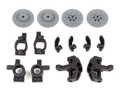 ASS21575 Reflex 14R Steering and Caster Blocks, Rear Hubs, and Brake Discs