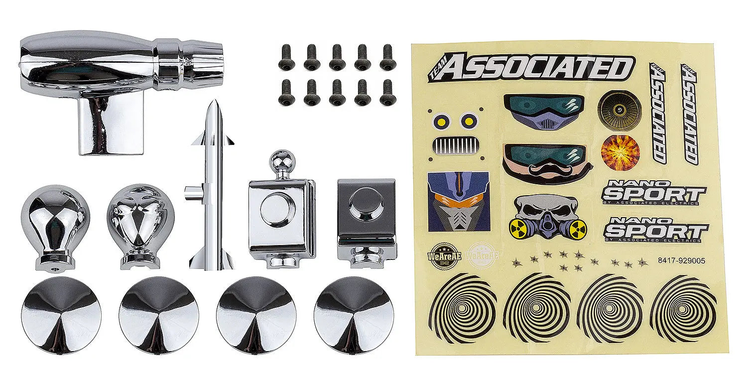 ASS21616 NanoSport Space Pack, chrome Team Associated