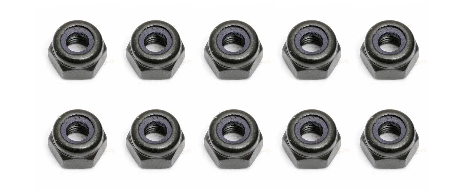 ASS25215 Locknuts, M3, black steel Team Associated