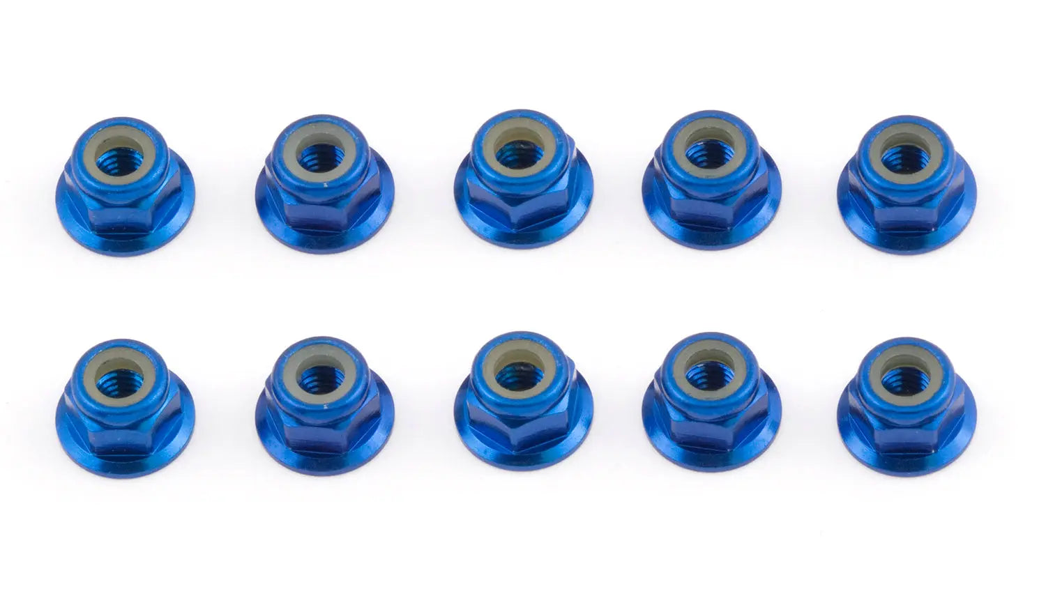 ASS25391 FT Locknuts, M4, flanged, blue aluminum Team Associated
