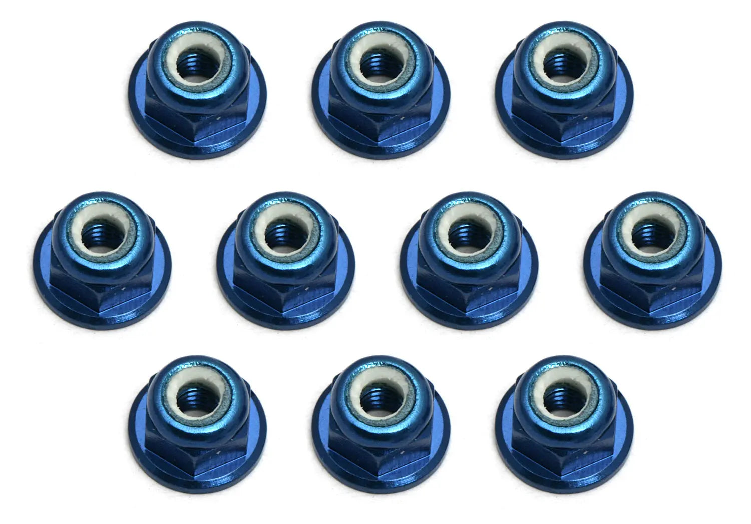 ASS25392 FT Locknuts, M3, flanged, blue aluminum Team Associated