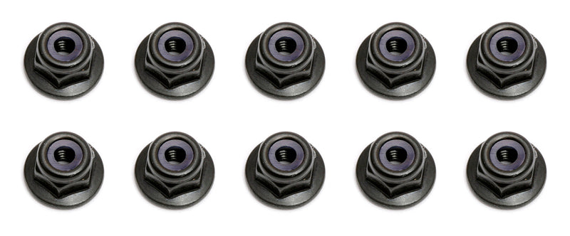 ASS25612 Locknuts, M3, flanged, black