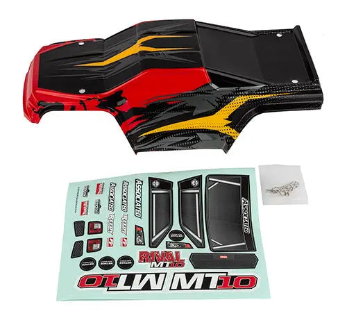 ASS25830 RIVAL MT10 Body V2, red/yellow Team Associated