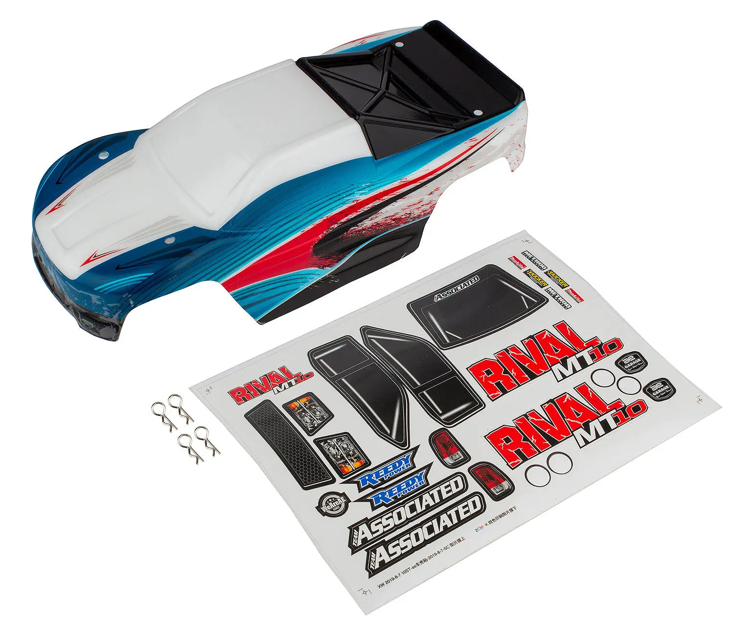 ASS25839 Rival MT10 Body, red/blue Team Associated