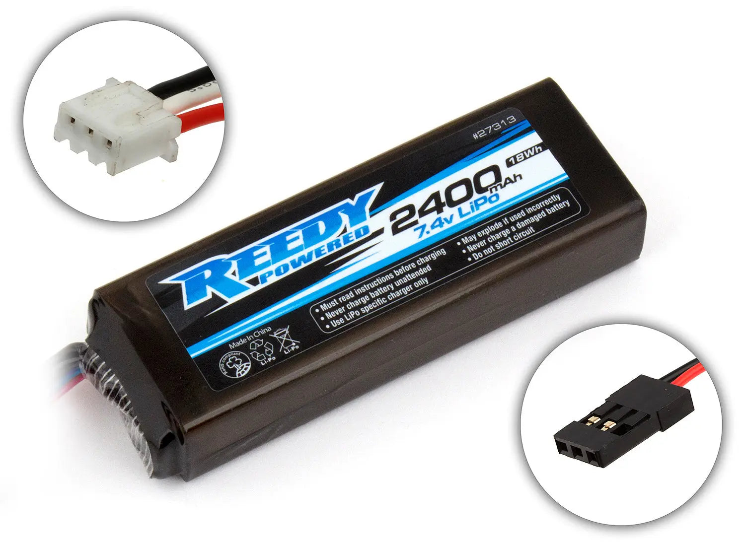ASS27313 Reedy LiPo Pro TX/RX 2400mAh 7.4V Flat Team Associated