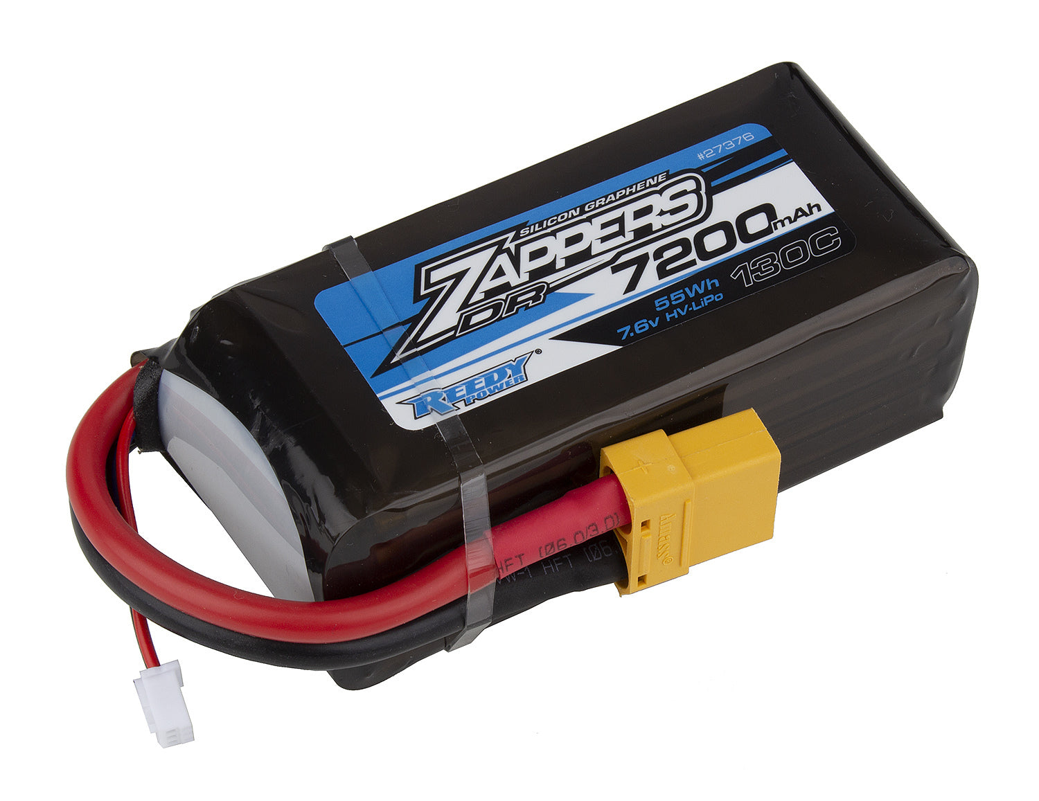 ASS27376 Zappers DR 7200mAh 130C 7.6V Shorty (soft) w/XT90 Team Associated