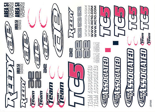 ASS31295 TC5 Sticker Sheet Team Associated