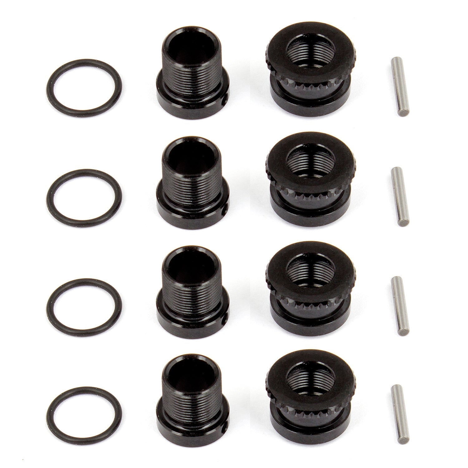 ASS31799 TC7.2 FT Adjustable Body Post Set, black aluminum Team Associated