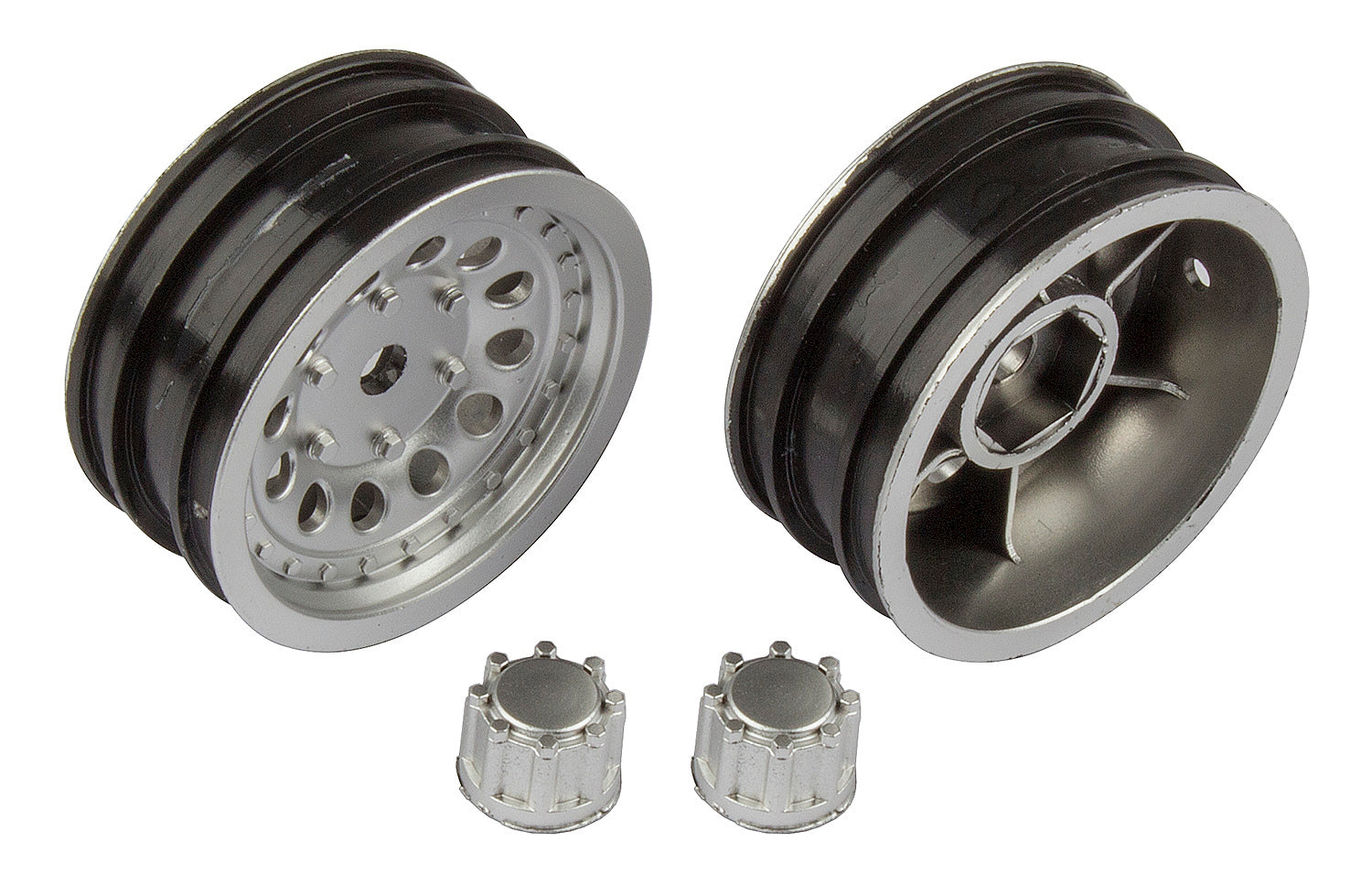 ASS41053 CR12 Wheels, 12 mm hex, satin silver Team Associated