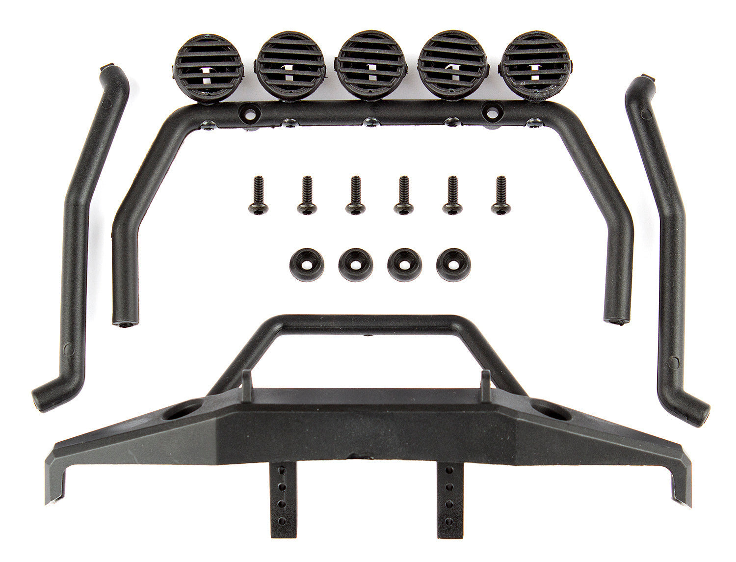 ASS41067 CR12 Roll Bar and Bumper Set, black Team Associated