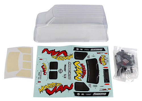 ASS41117 MT12 Monster Van Body Set, clear Team Associated