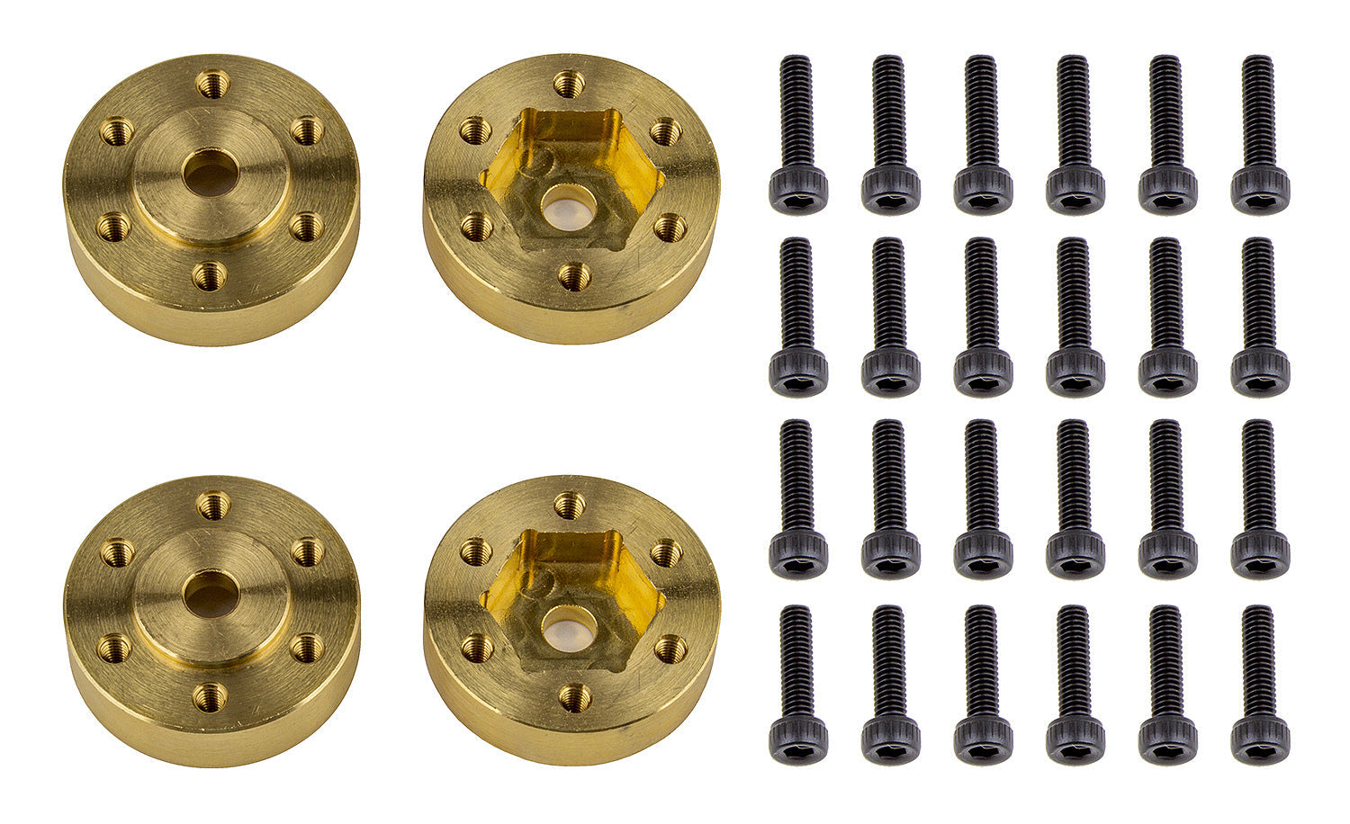 ASS42104 FT Enduro Beadlock Hex Adapters, brass Team Associated