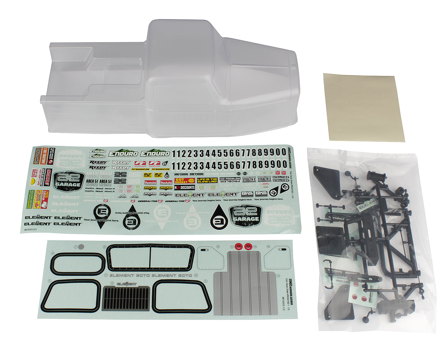 ASS42161 Enduro Ecto Body Set, clear Team Associated