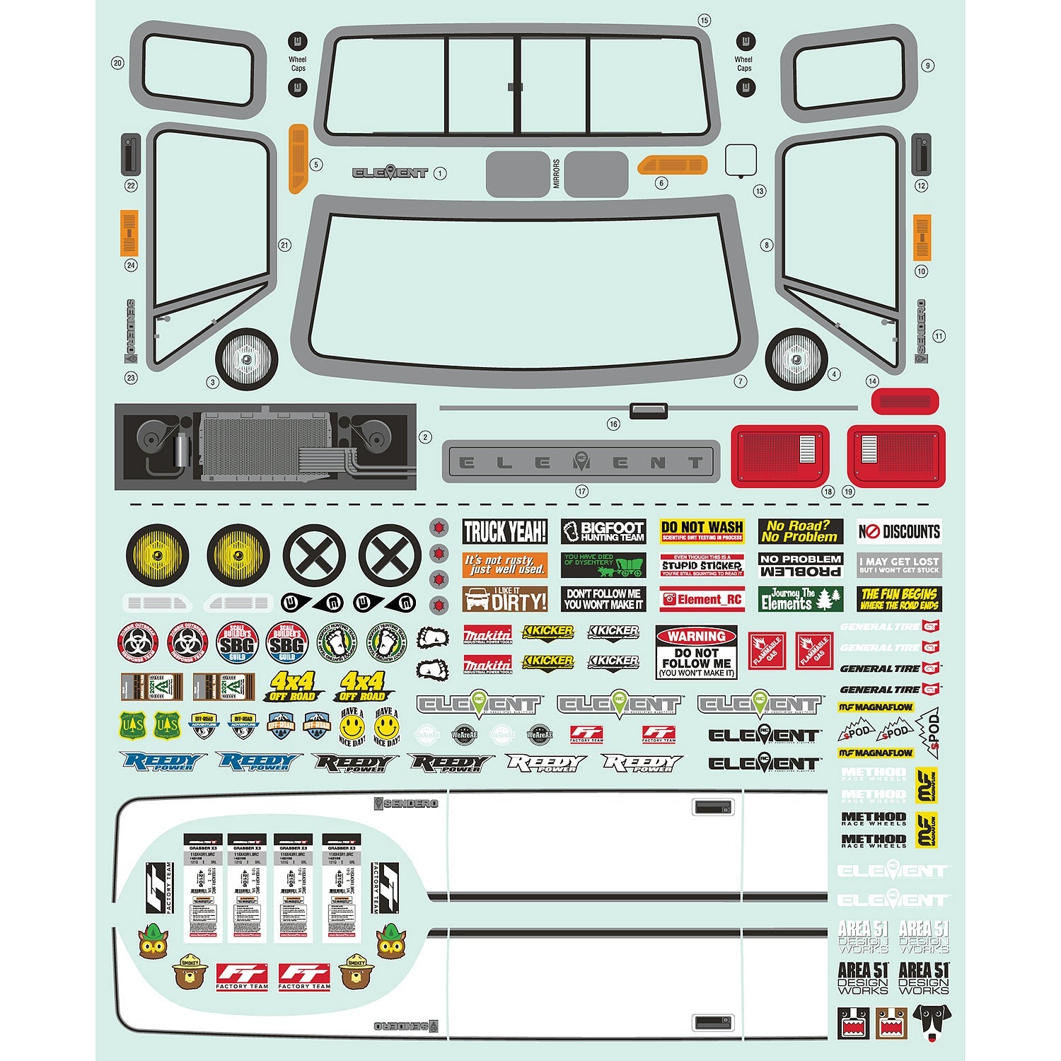 ASS42237 Sendero HD Decal Sheet Team Associated
