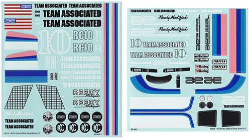 ASS6312 RC10CC Decal Sheets Team Associated