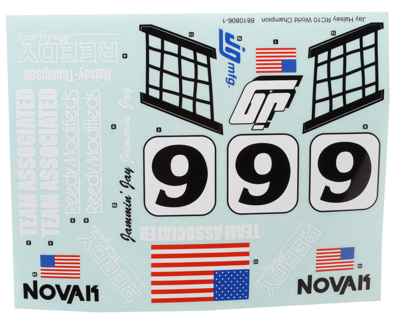 ASS6398 RC10 JAY HALSEY WC DECAL SHEET