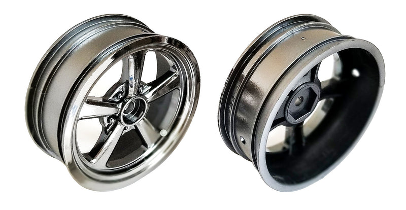 ASS71077 Drag Front Wheels, 2.2 in, 12 mm Hex, black chrome