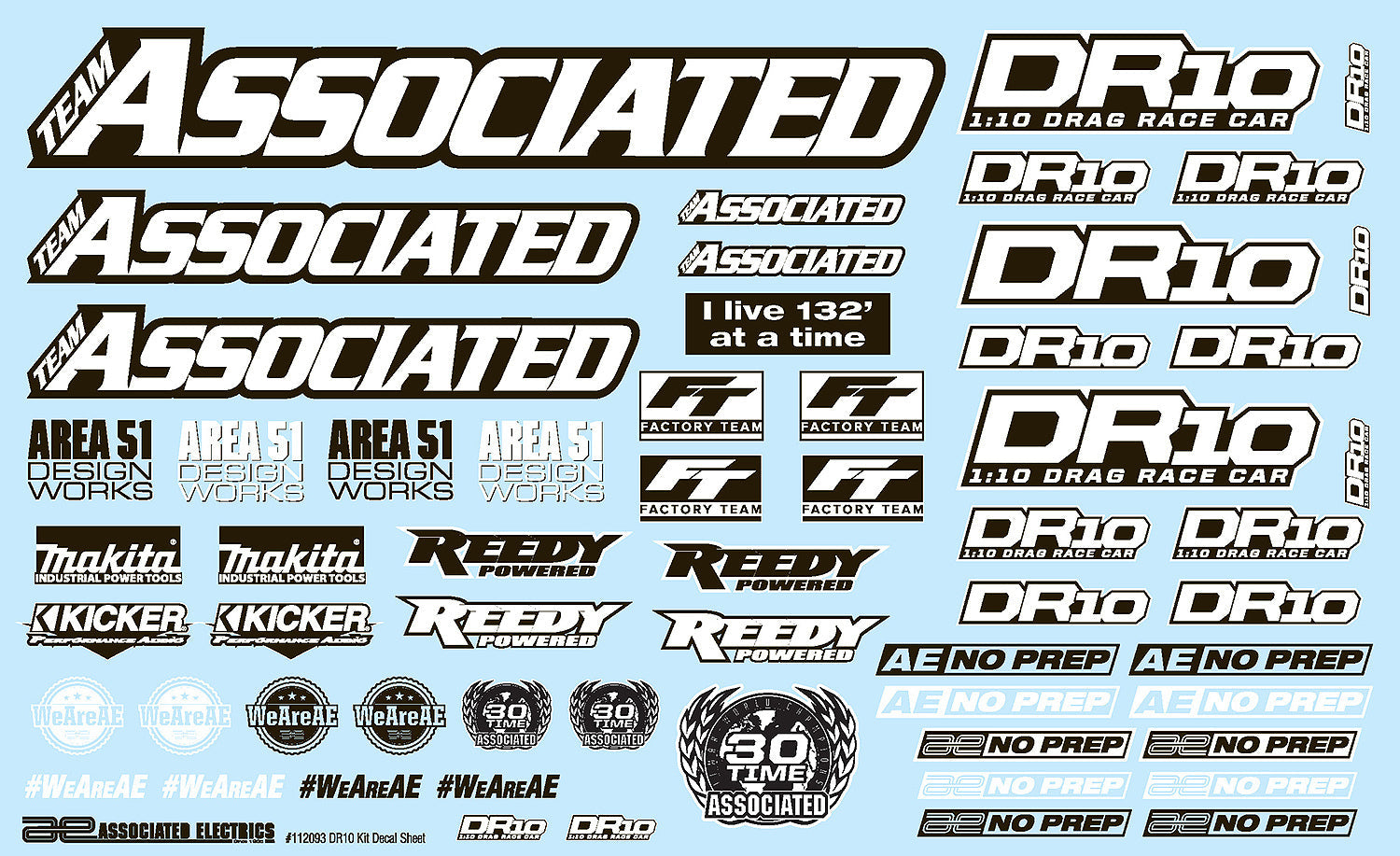 ASS71089 DR10 Decal Sheet Team Associated
