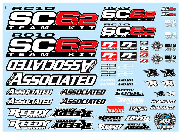 ASS71154 RC10SC6.2 Decal Sheet