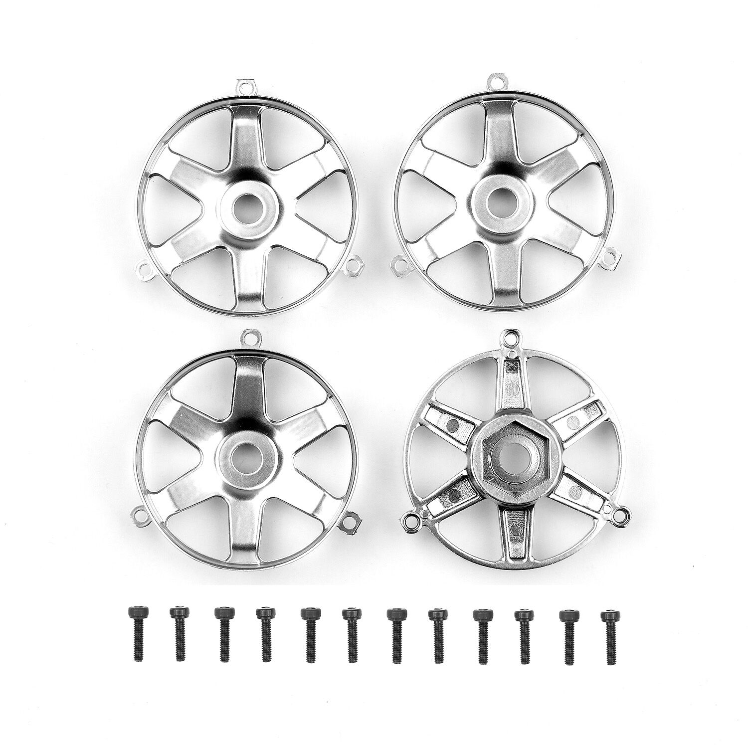 ASS72247 DC10 FT Adjustable Wheel Face Plates, silver TEAM ASSOCIATED