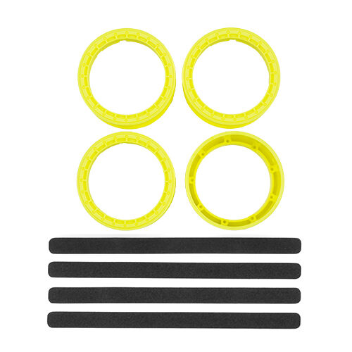 ASS72269 DC10 FT ADJUSTABLE WHEEL RIM, FLUORESCENT YELLOW (QTY. 4) TEAM ASSOCIATED