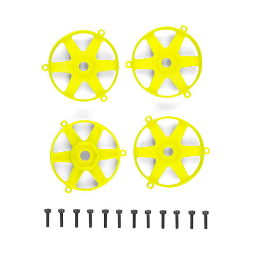 ASS72270 DC10 FT ADJUSTABLE WHEEL FACE PLATE, FLUORESCENT YELLOW (QTY. 4) TEAM ASSOCIATED