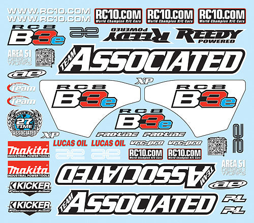 ASS81305 Decal Sheet RC8B3e