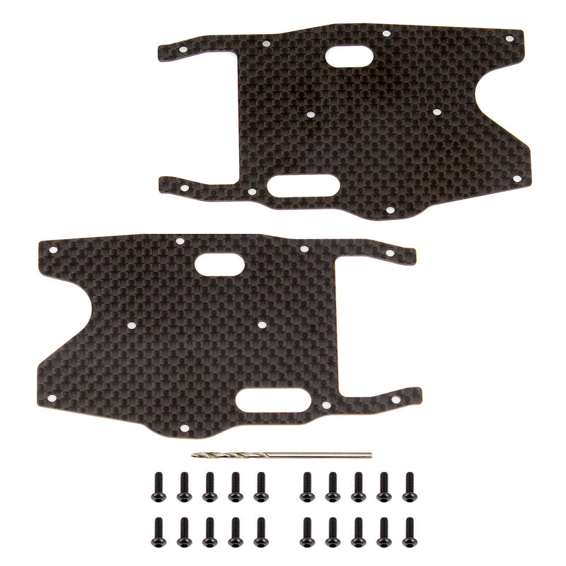 ASS81419 RC8B3.1 FT Arm Stiffeners, rear, carbon fiber