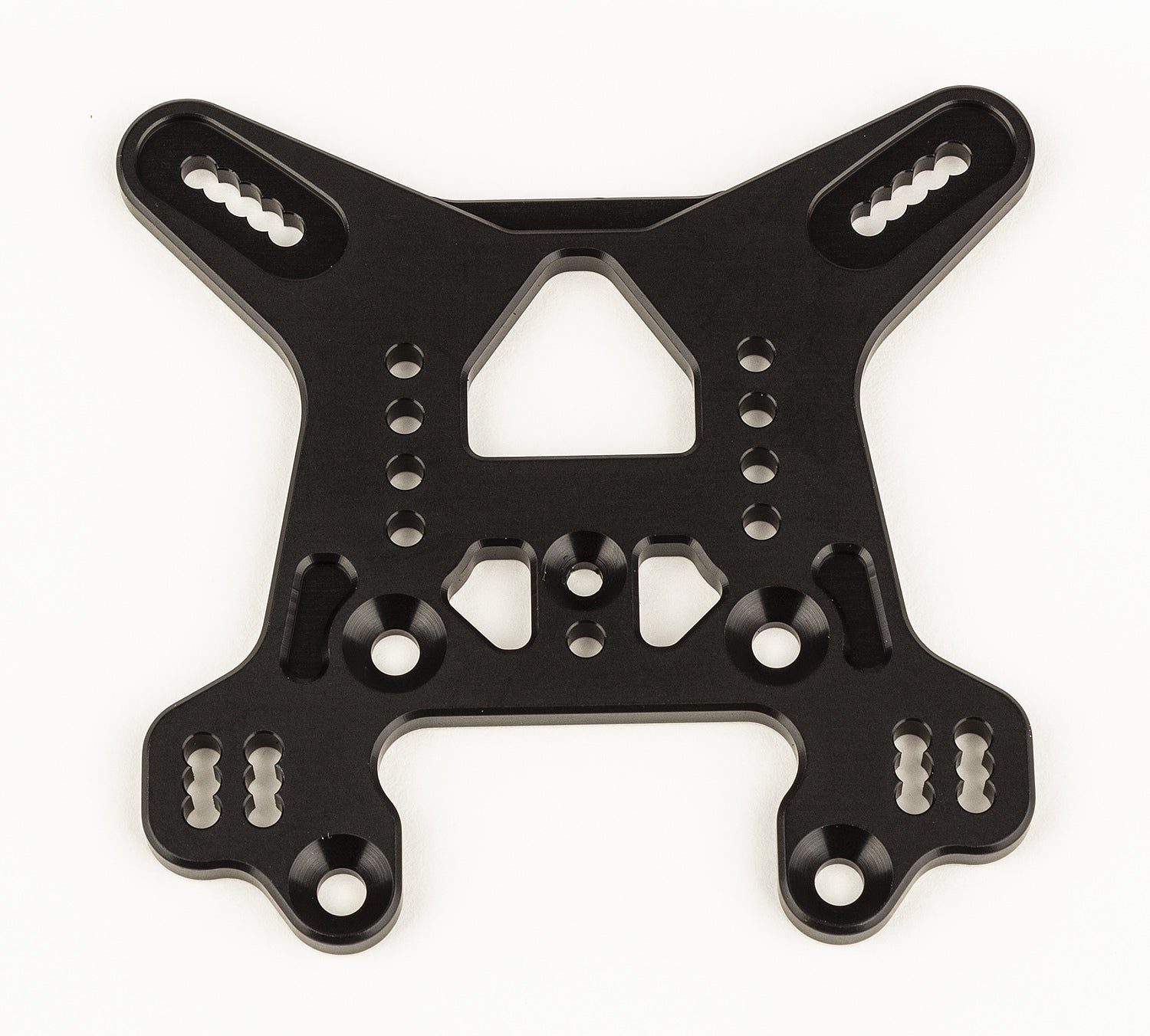 ASS81505 RC8B4 Rear Shock Tower, black aluminum Team Associated