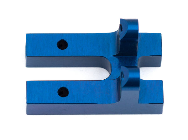 ASS8655 RC10F6 Front Top Plate Bulkhead, blue aluminum