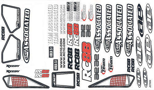 ASS89475 RC8B Decal Sheet Team Associated