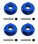 ASS91171 4x4 FT Aluminum Wheel Hexes, blue Team Associated