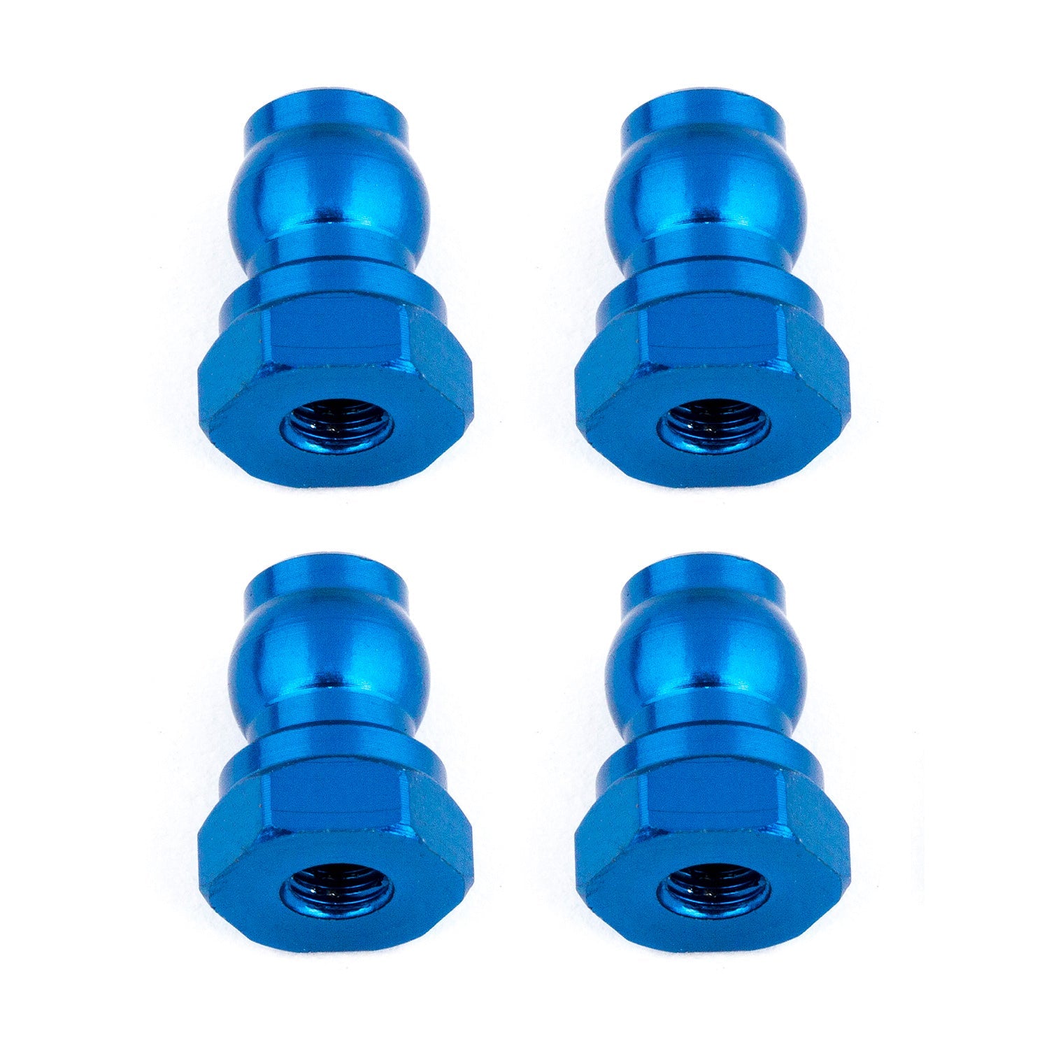 ASS91815 Shock Bushings, 10 mm, blue aluminum Team Associated