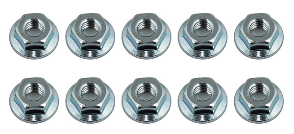 ASS91826 Wheel Nuts, M4 Serrated, flanged, silver steel