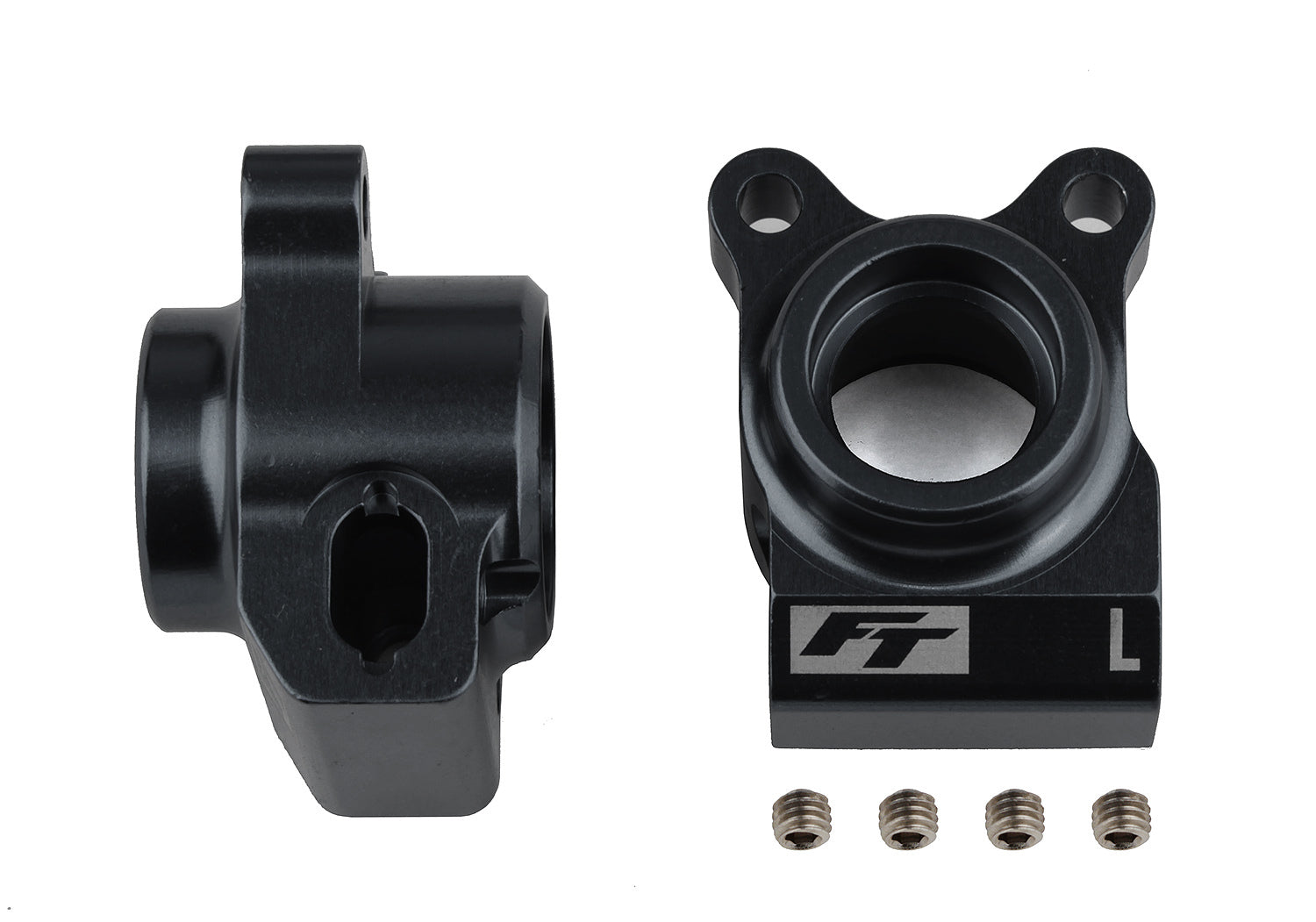 ASS91878 RC10B6.2 FT Rear Hubs, black aluminum Team Associated