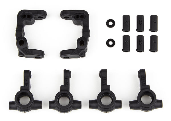 ASS91901 RC10B6.4 -1mm Scrub Caster and Steering Blocks