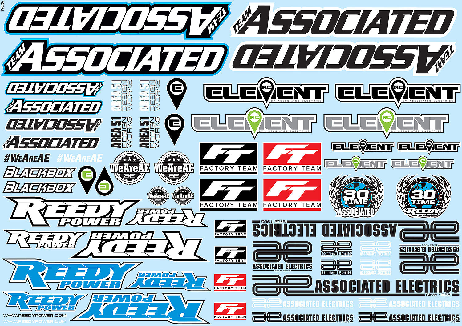 ASS91913 AE Branding Decal Sheet Team Associated