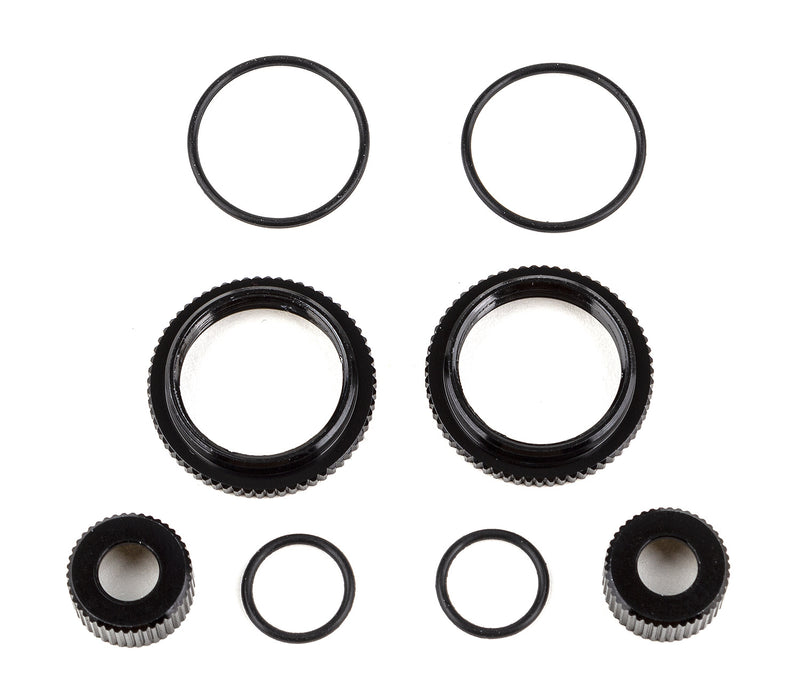 ASS91929 13mm Shock Collar and Seal Retainer Set, black aluminum