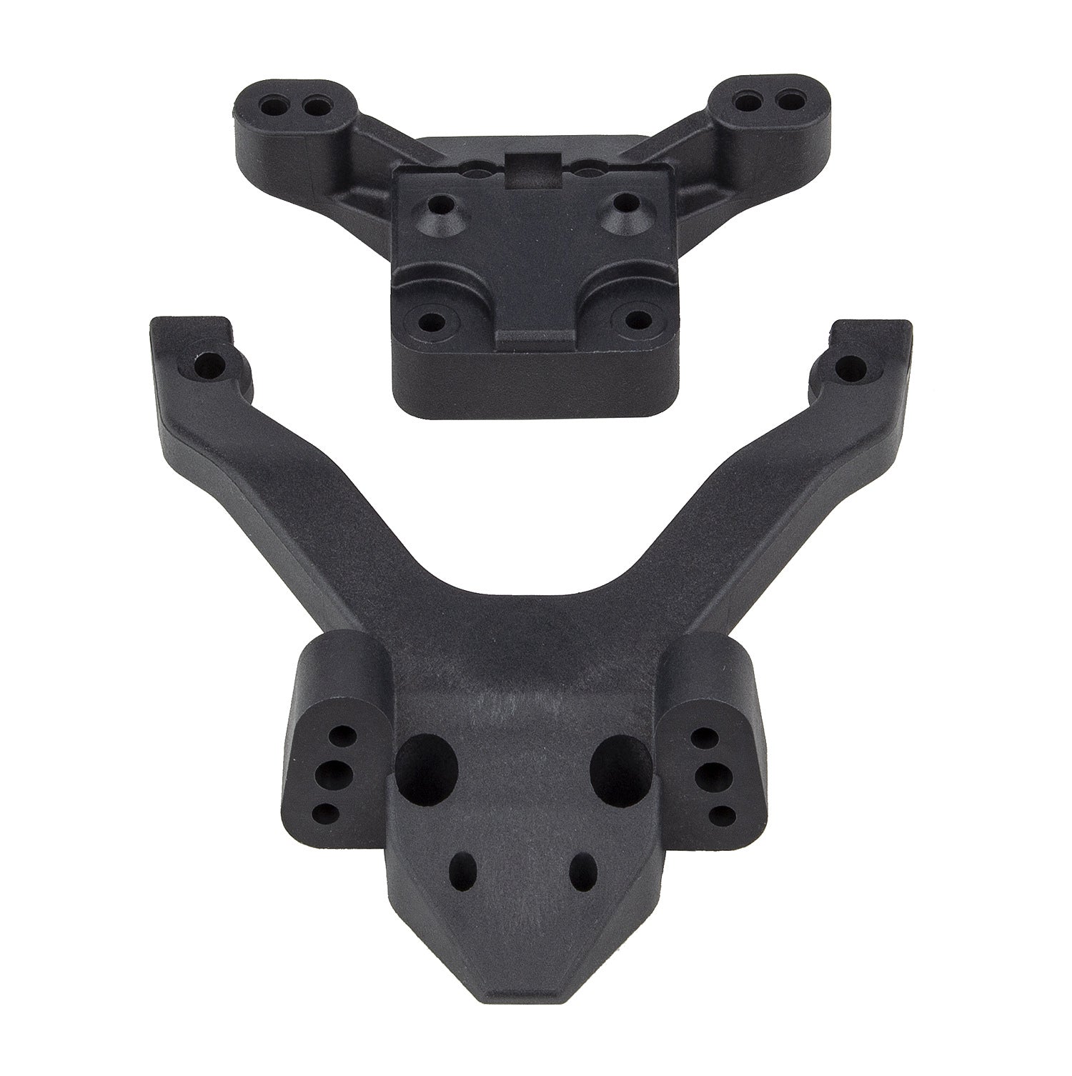ASS91972 RC10B6.4 FT Top Plate and Ballstud Mount, carbon Team Associated