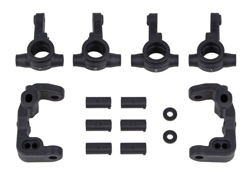 ASS91985 RC10B6.4 -1mm Scrub Caster and Steering Blocks, carbon