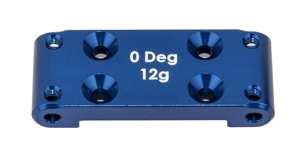 ASS91987 RC10B6.4 FT Front Bulkhead, 0 deg., blue aluminum