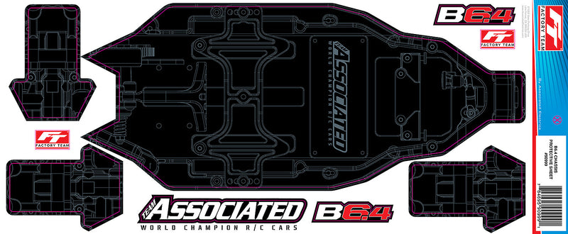 ASS91999 RC10B6.4 FT Chassis Protective Sheet, +3mm, printed