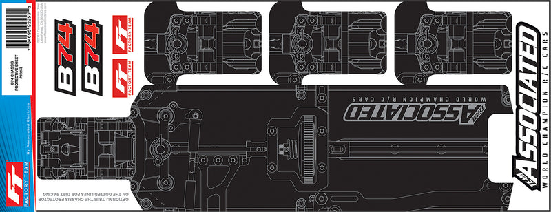 ASS92253 ####RC10B74.1/B74.1D/B74 FT Chassis Protective Sheet, printed