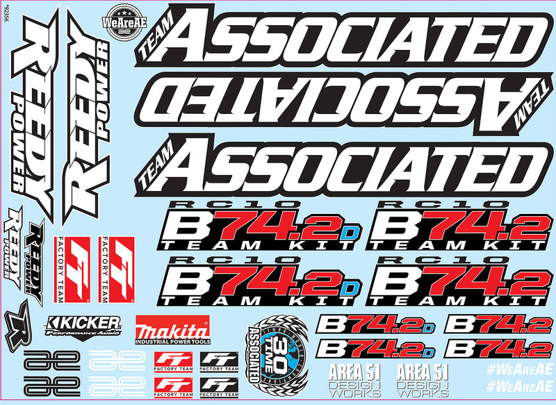 ASS92356 RC10B74.2 Decal Sheet