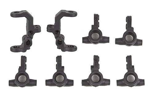 ASS92415 RC10B7 FT Caster and Steering Blocks, carbon Team Associated
