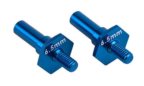 ASS92462 RC10B7 Front Axles, 6.5mm, blue aluminum