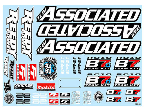 ASS92465 RC10B7 Decal Sheet Team Associated