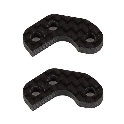 ASS92468 RC10B7 FT Caster Block Link Mount Set, -1mm, carbon fiber